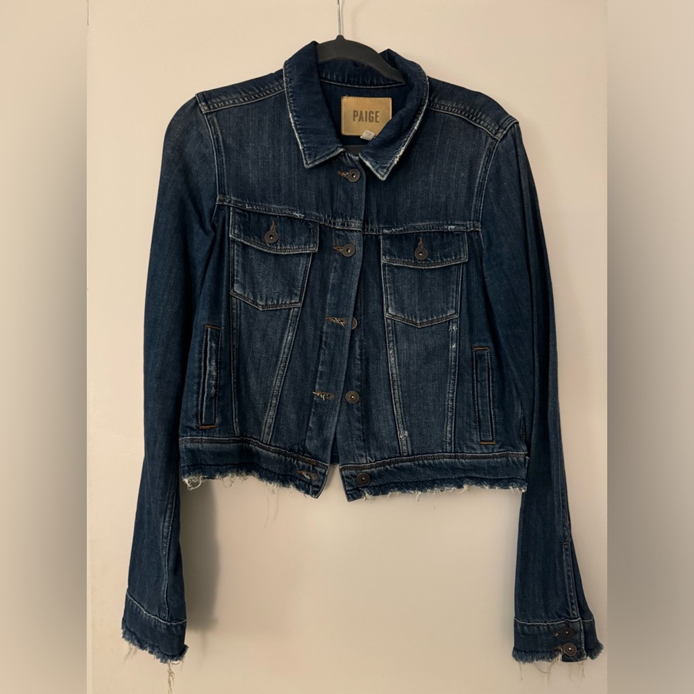 Paige Cropped Denim Jacket - Size M